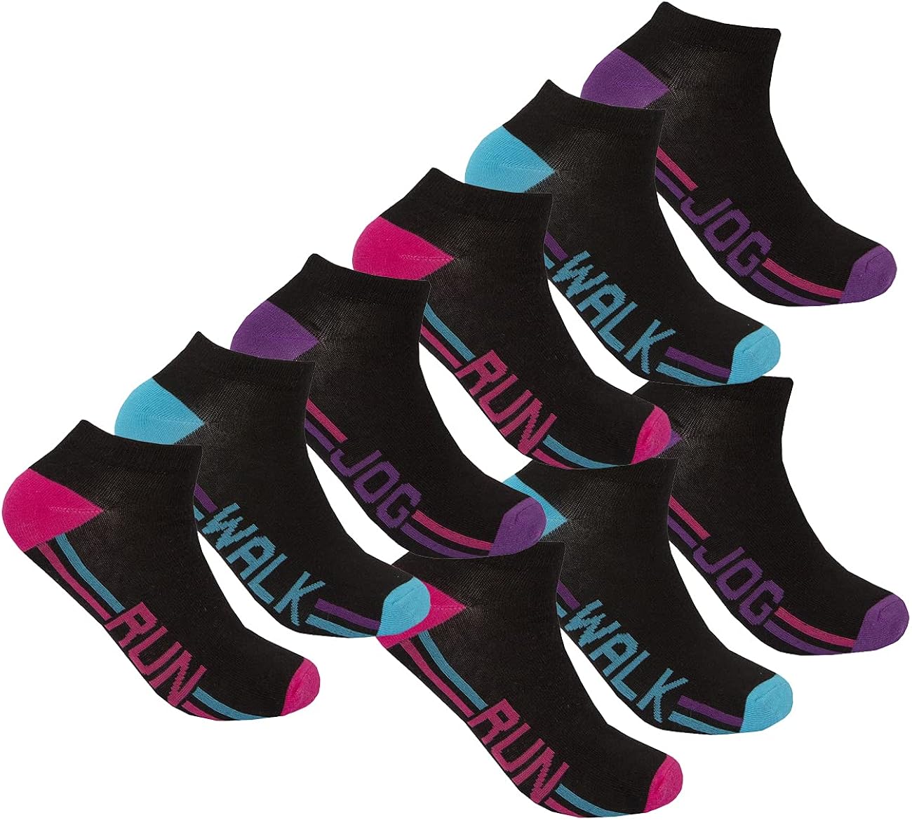 Ladies Ankle Socks (6, 9 & 18 Pairs) Cotton Rich Sports Trainer Liner