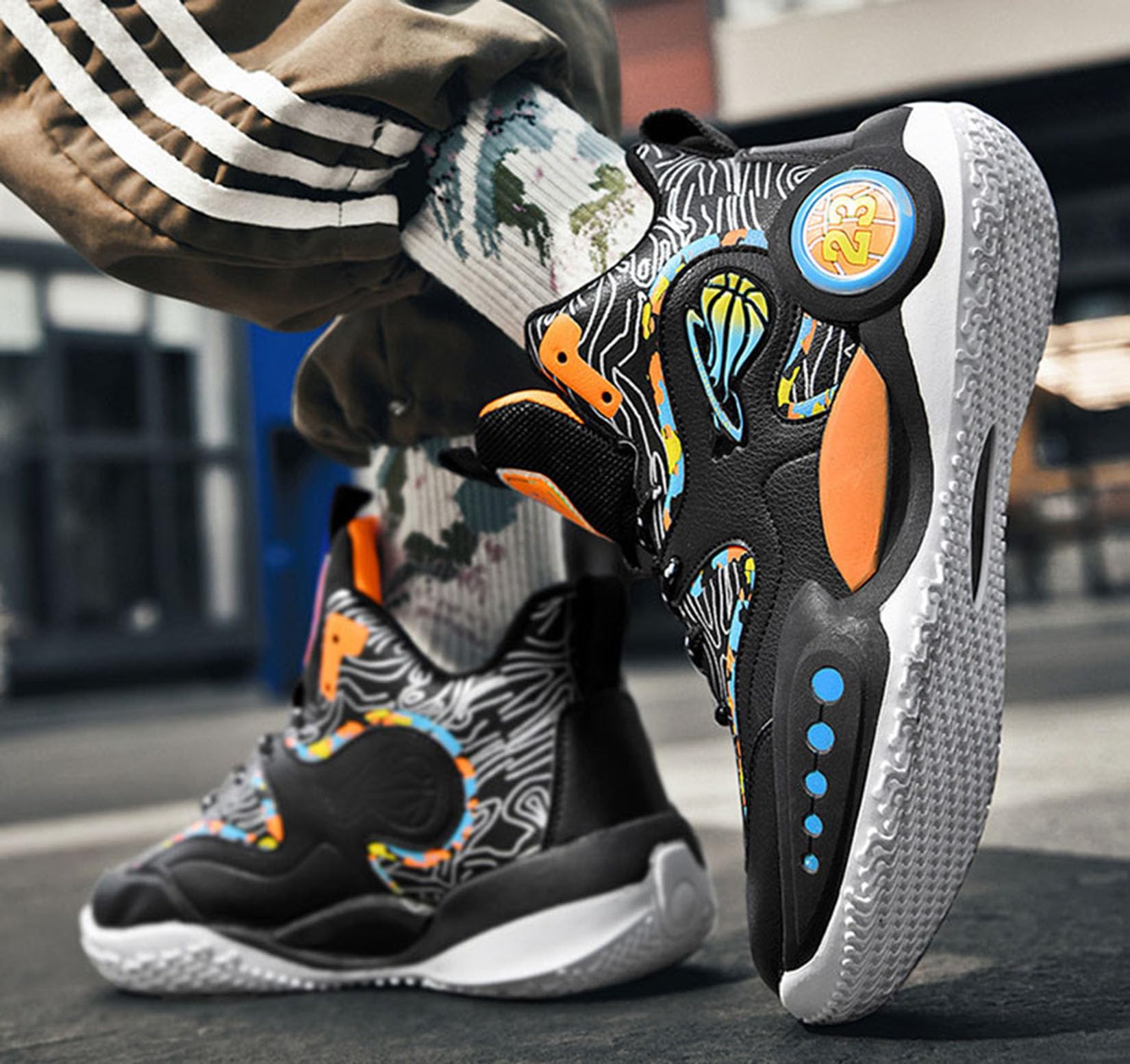 Zapatillas De Baloncesto Zapatillas Deportivas para Hombres Al Aire Libre Zapatillas De Entrenamiento Antideslizantes(35 EU, Q3)