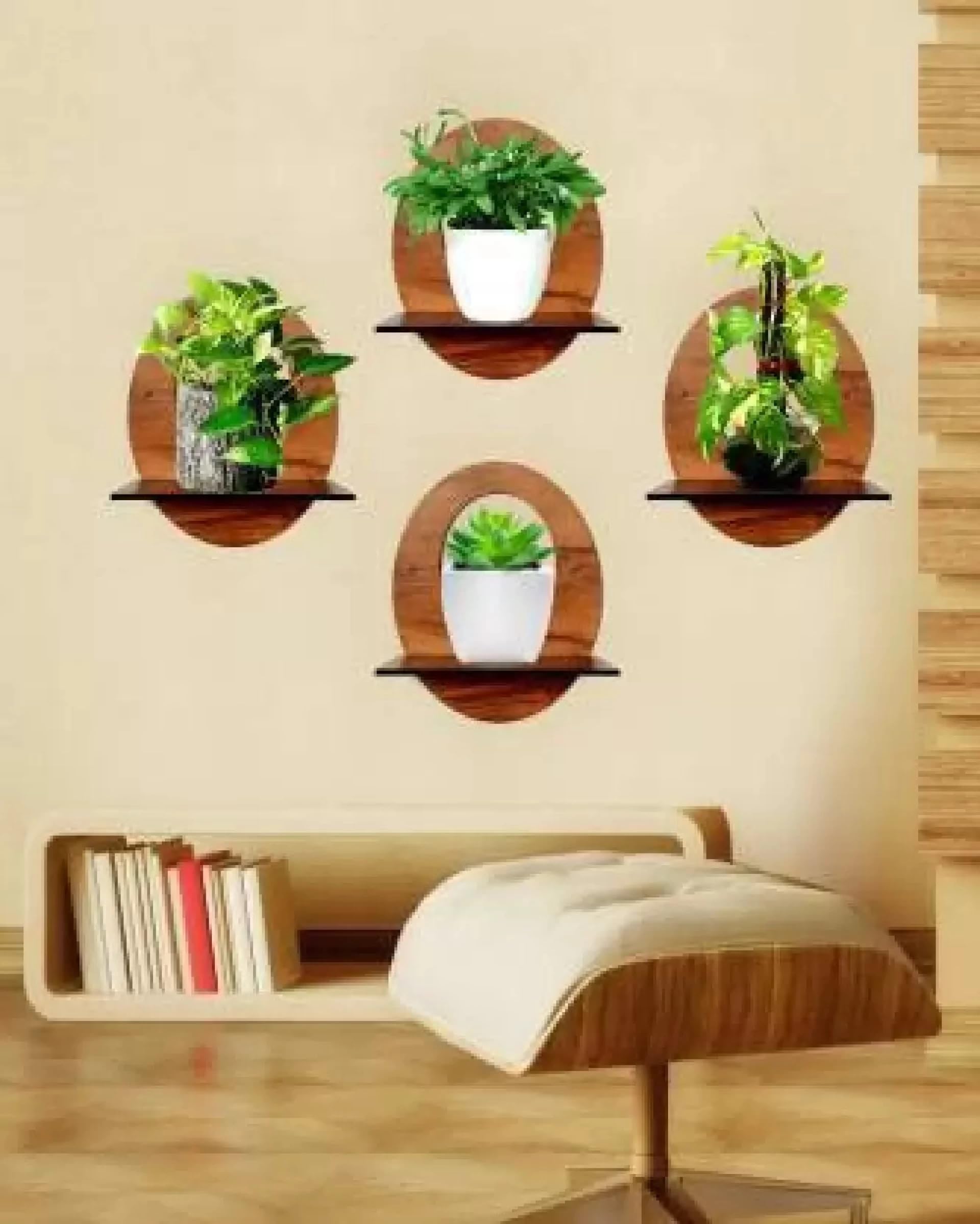 JETAL ART Oval Wall Shelf Decorative Wall Selves MDF (Medium Density Fiber) Wall Shelf (Number of Shelf-1, Brown)