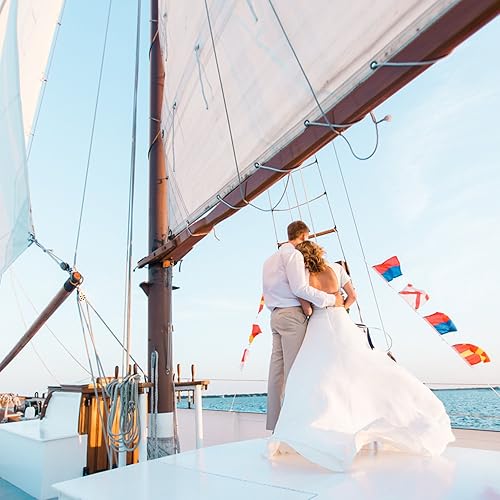 Miniatura 8 de Bandera de señal náutica de 10 x 15 pulgadas - Uso en interiores y exteriores - Construcción de doble puntada con palanca de madera y lazo de cordón