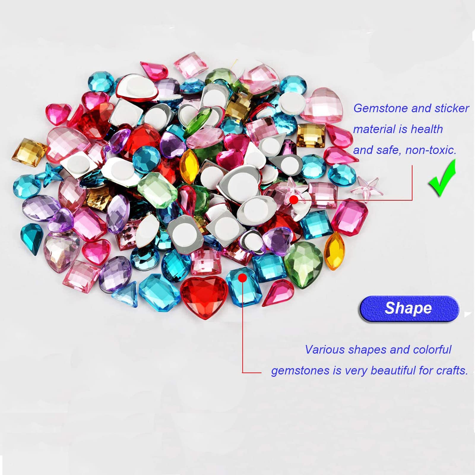 GORGECRAFT Foglio Adesivo Con 15400 Strass Cristallo Autoadesivi - Lago Blu, 24x40 Cm Per Decorazioni Fai Da Te