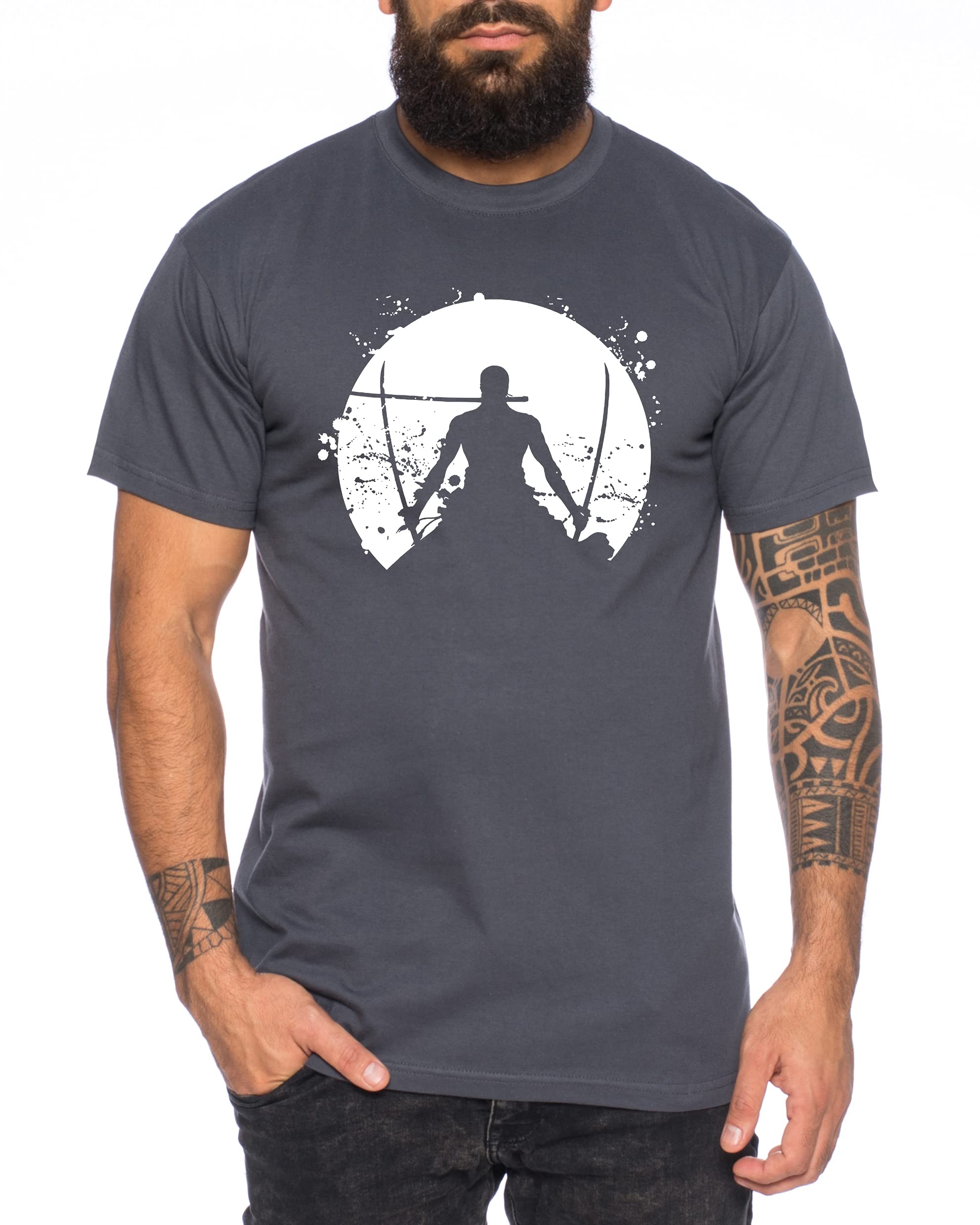 Tee Kiki Zoro Moon One Manga Maglietta Luffy da Uomo Anime Piece