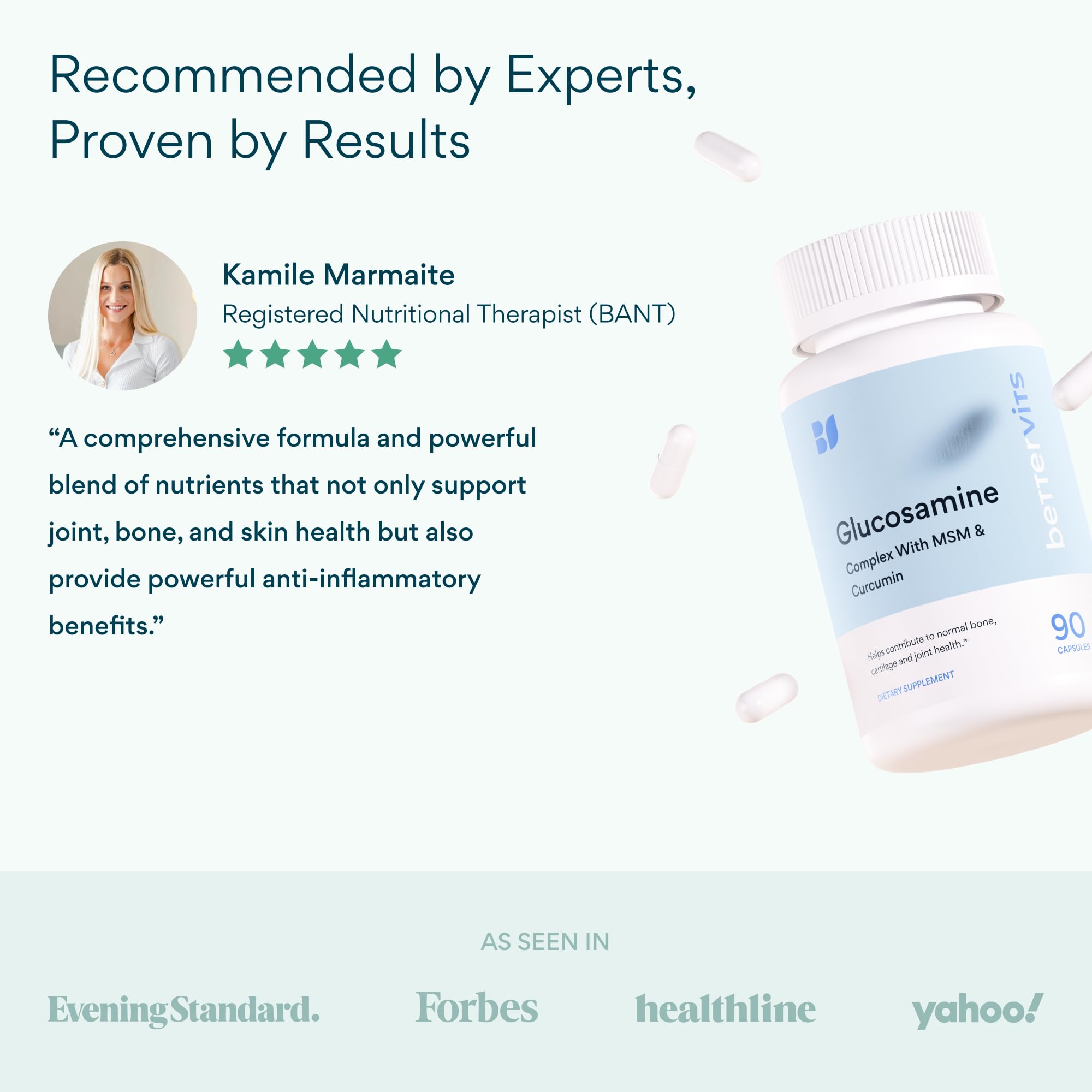 Bettervits Glucosamine Chondroitin MSM Joint Complex, Women & Men | 90 Ct — Amazon image 6