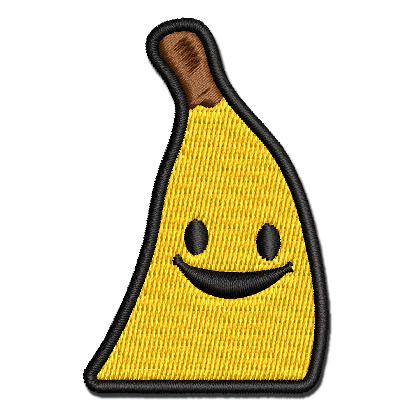Happy Peeking Pocket Banana Applique Multi-Color Embroidered Iron-On Patch - 2.5 Inch Small