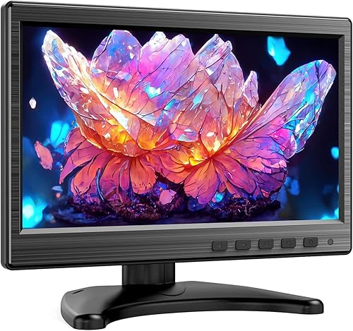 Monitor de 10.1 pulgadas, monitor LCD IPS de 1024 x 600, pantalla CCTV de seguridad de 10 pulgadas con interfaces HDMI, VGA, BNC, RCA para el hogar,