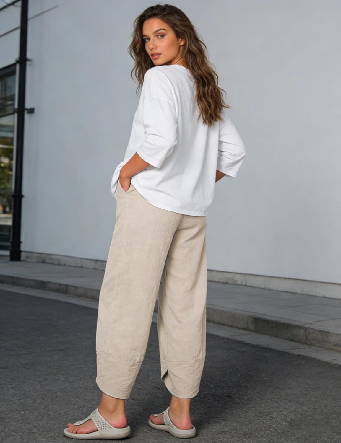 Springrain Women's Capri Pants Casual Summer Cotton Cropped Lounge Pants Trousers - Image 7