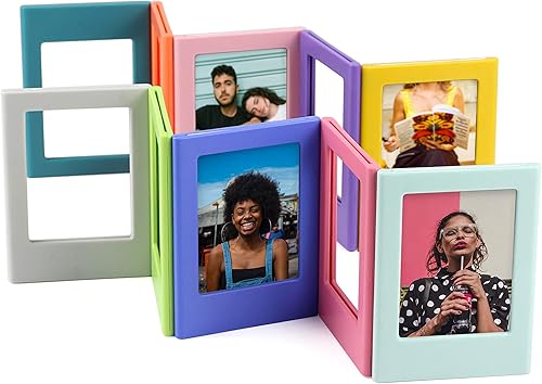 Miniatura 7 de Paquete de 24 marcos magnéticos de fotos de 2 x 3 pulgadas, mini marcos de fotos para marco Polaroid, marcos de fotos Instax para refrigerador,