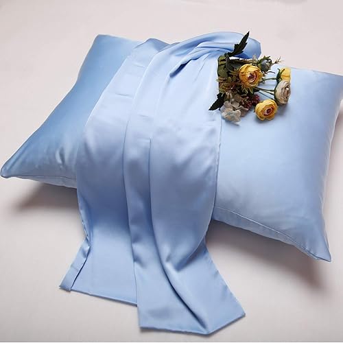 Miniatura 4 de Vernia juego de 2fundas de almohada de seda natural para el cabello y la piel, ambos lados de 19momme y 600hilos con cremallera oculta