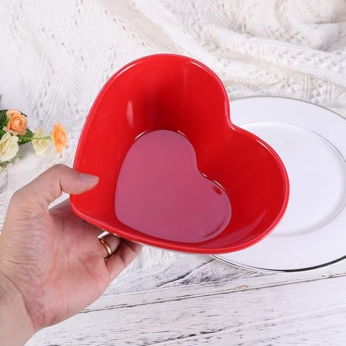 Miniatura 2 de DOITOOL Tazones de mezcla de melamina, recipiente de fideos en forma de corazón, tazón de ensalada para sopa, aperitivos, postres, cuencos de