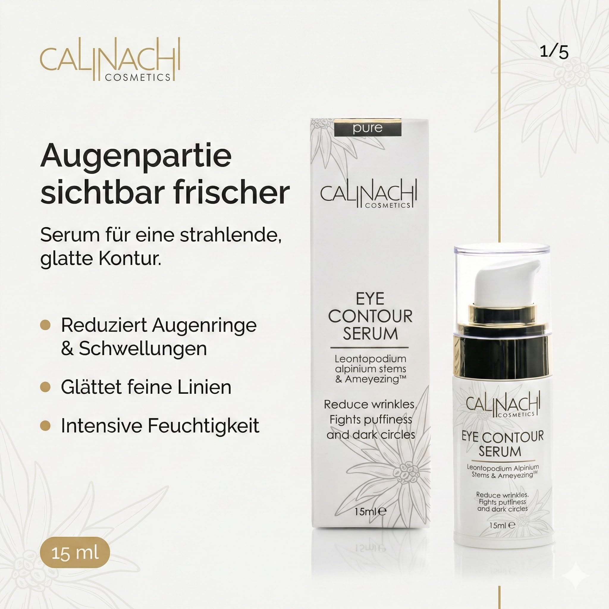 CALINACHI Anti-Aging Set Tagescreme Nachtcreme Augenserum SPF 30 | 3-Schritte Anti-Aging Routine für Tag, Nacht und Augenpartie mit Matrixyl Synthe’6, Q10, Hyaluron und AMEYEZING