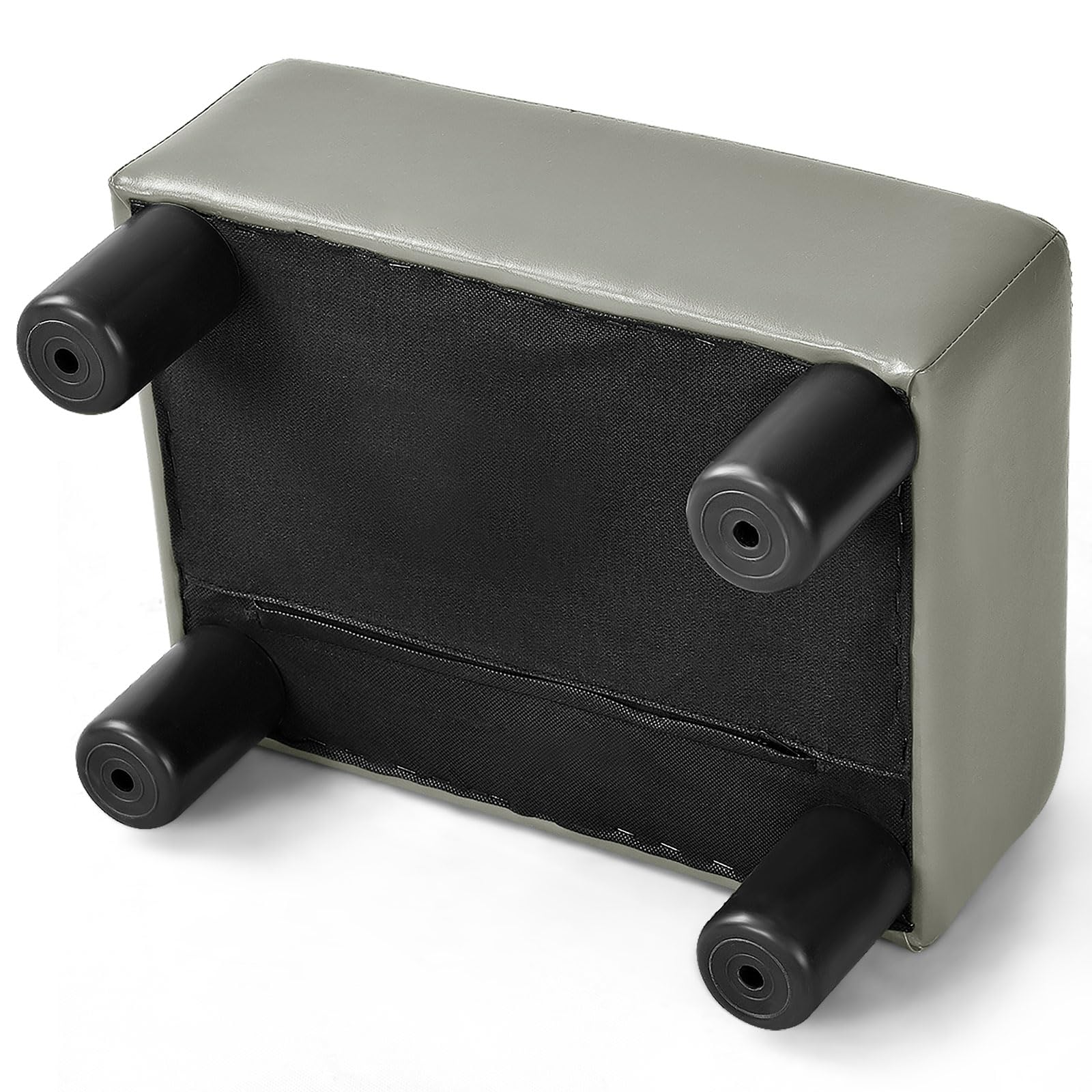 COSTWAY Kleiner Fußhocker, Hocker aus PU, rechteckiger Sitzhocker mit gepolstertem Sitz, Fußbank Fußschemel Fusshocker Polsterhocker, 40 x 30 x 24 cm (Grau)