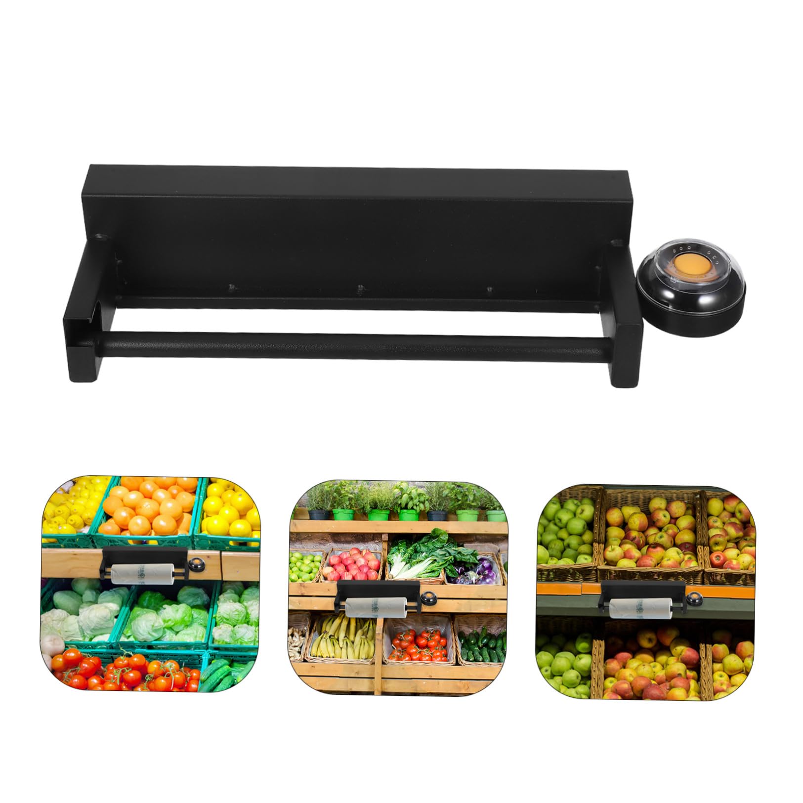 ifundom Organizador Metálico Negro para Bolsas de Supermercado Diseño Atractivo y Soporte Integrado para Manos Húmedas, Adecuado para Tiendas y Comercios