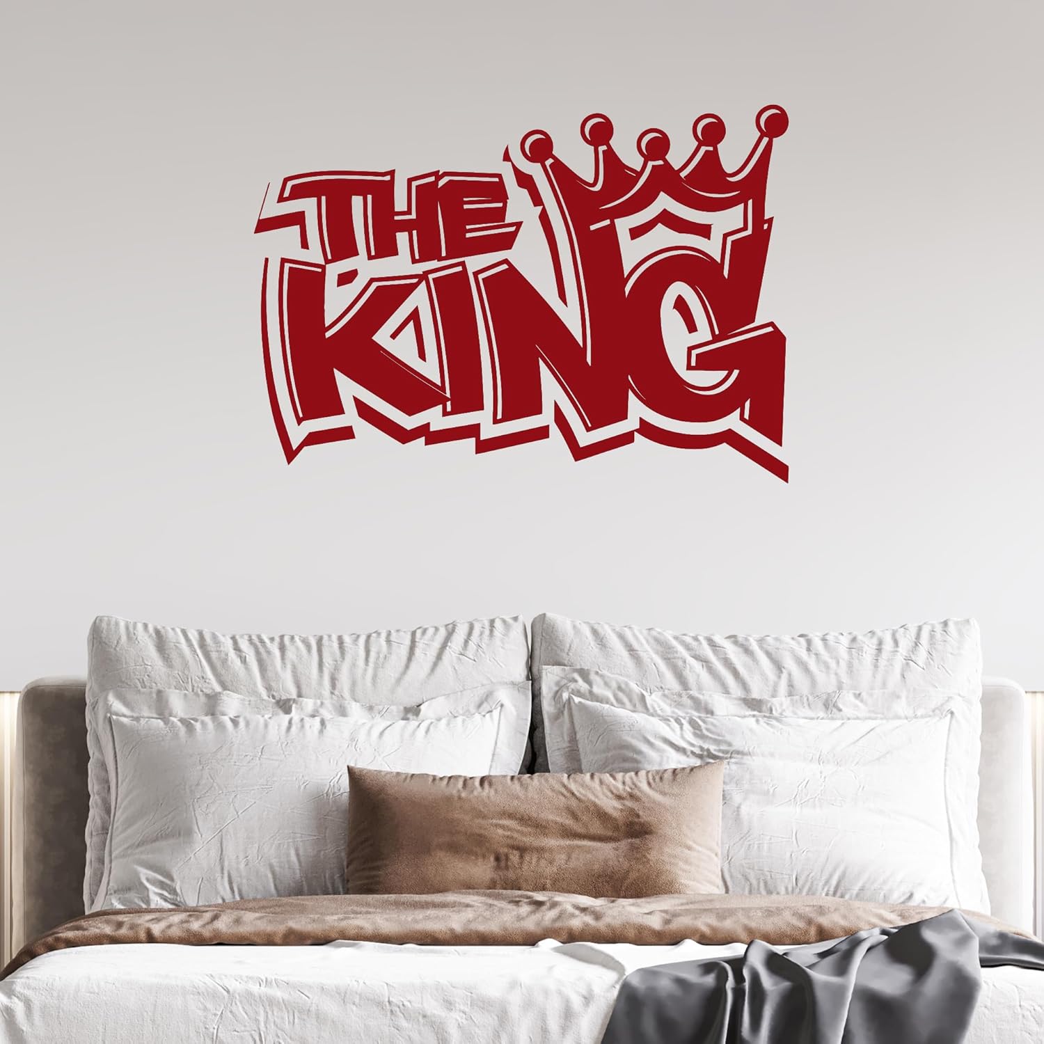 Large Vinyl Wall Decal Lettering The King Crown Boys Room Decor Stickers Mural (g8263) Black