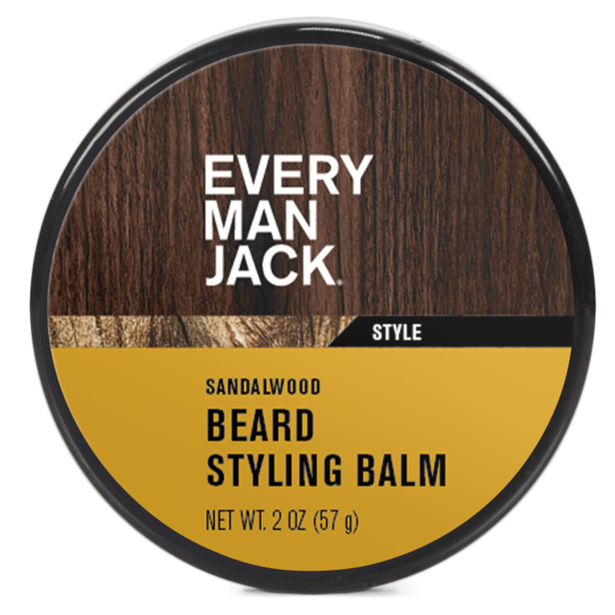 Every Man Jack Bálsamo para barba, sándalo, 60 ml, 1 frasco, derivado natural, sin parabenos, sin ftalatos, sin tintes y certificado libre de crueldad animal