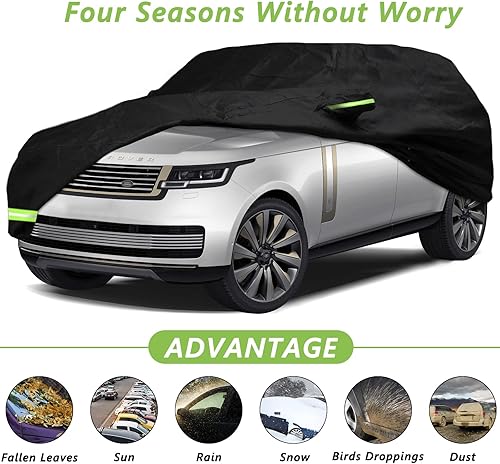 Miniatura 9 de YIXIN Funda impermeable para automóvil Land Rover Defender 110 de 4 puertas, ajuste personalizado, correa 100% impermeable a prueba de viento y