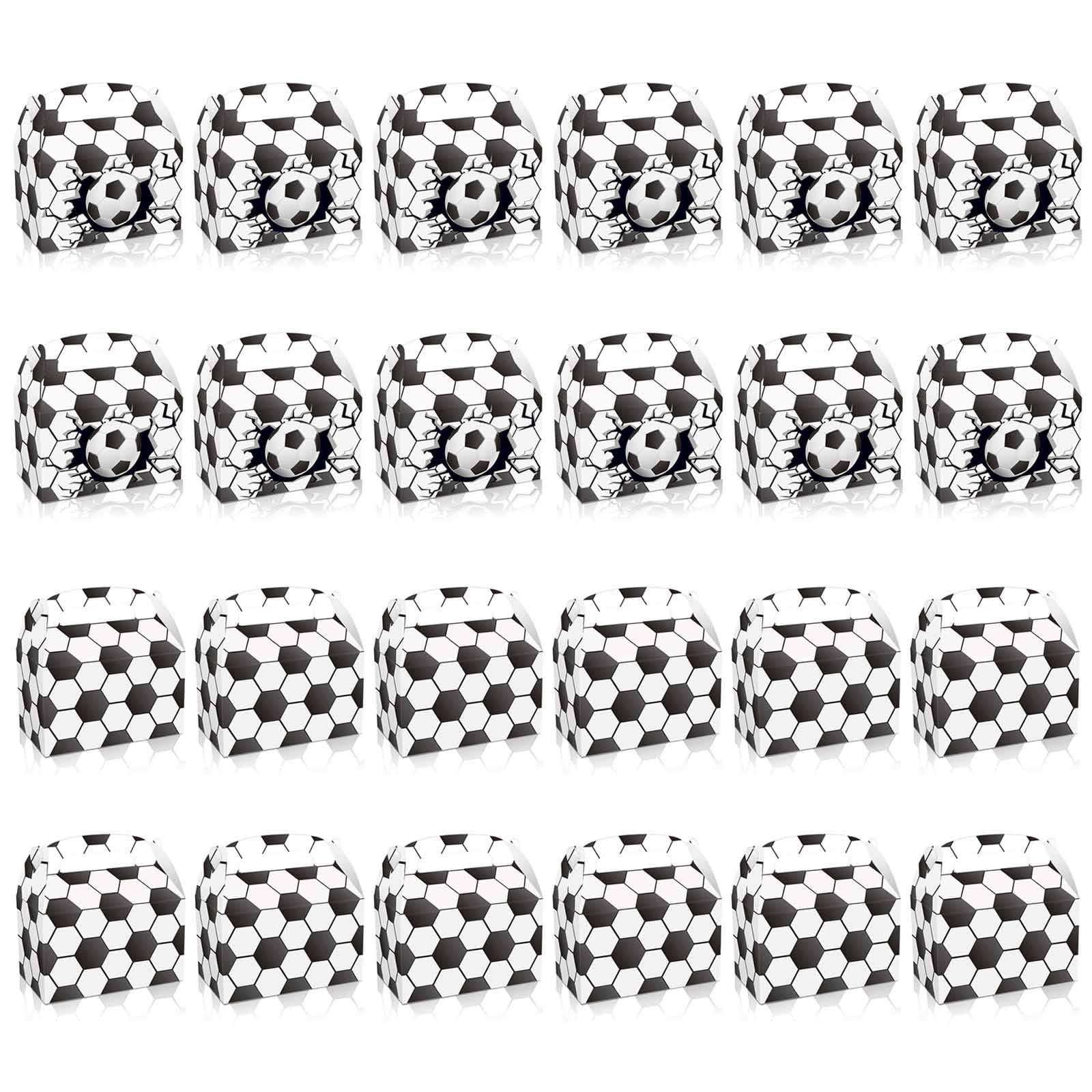 Zdprkqzvz 24 Pcs Football Party Treat Boxes Sports Theme Boxes With Handle Football Goody Bags Candy Box For Kid Birthday