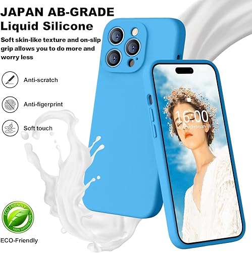 Miniatura 2 de Ktele Compatible con iPhone 14 Pro, funda de silicona líquida de grado AB, cuatro esquinas 50 + bolsas de aire pequeñas a prueba de golpes forro de