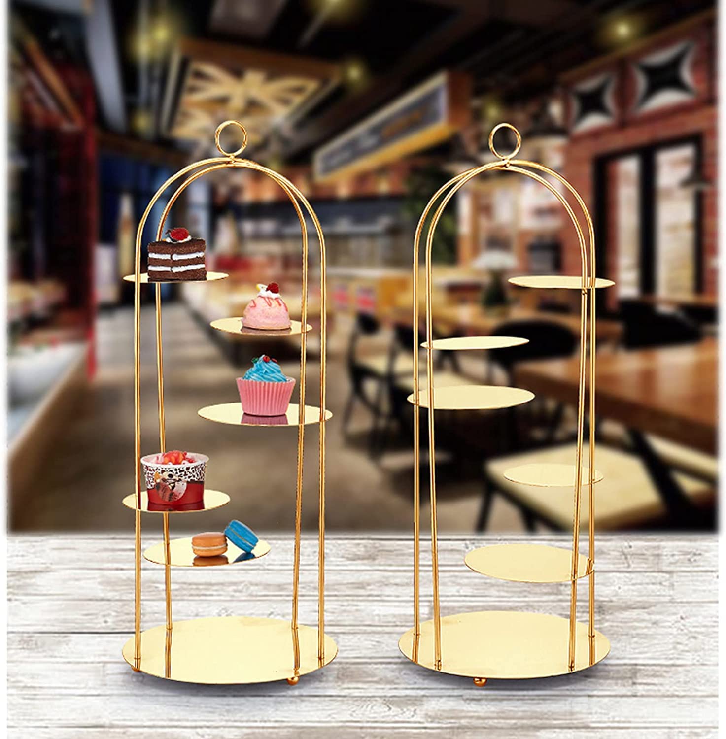 Porta cupcake e cosmetici a più livelli in metallo Birdca – Ele espositore per biscotti, pasticcini e frutta (25 x 60 cm) – perfetto per feste ed eventi