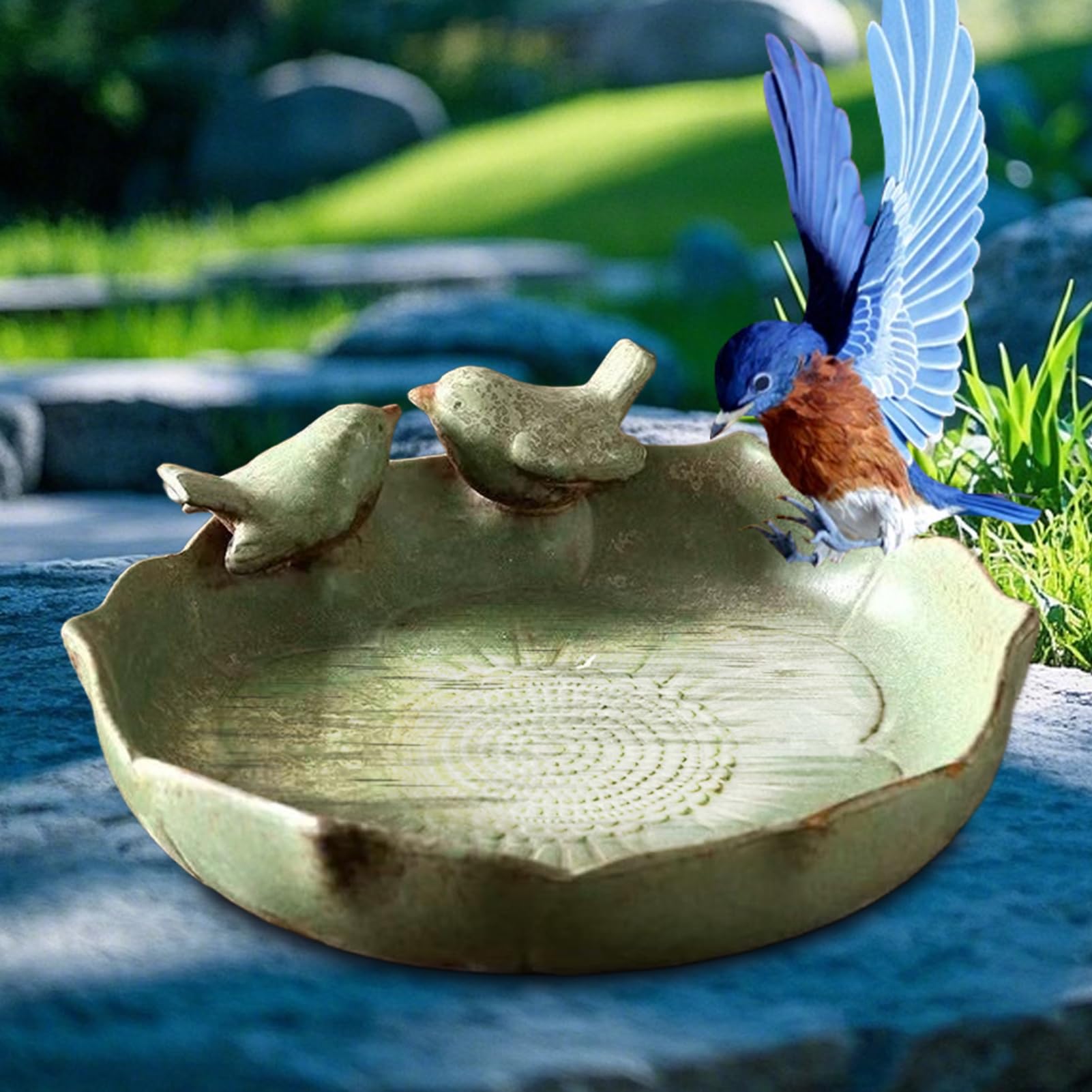 Ceramiczne wanienki dla ptaków na zewnątrz,Ceramiczne wanienki dla ptaków | Miska do karmienia ptaków Pulpit, Pokład, Balkon, Trawnik, Ogród