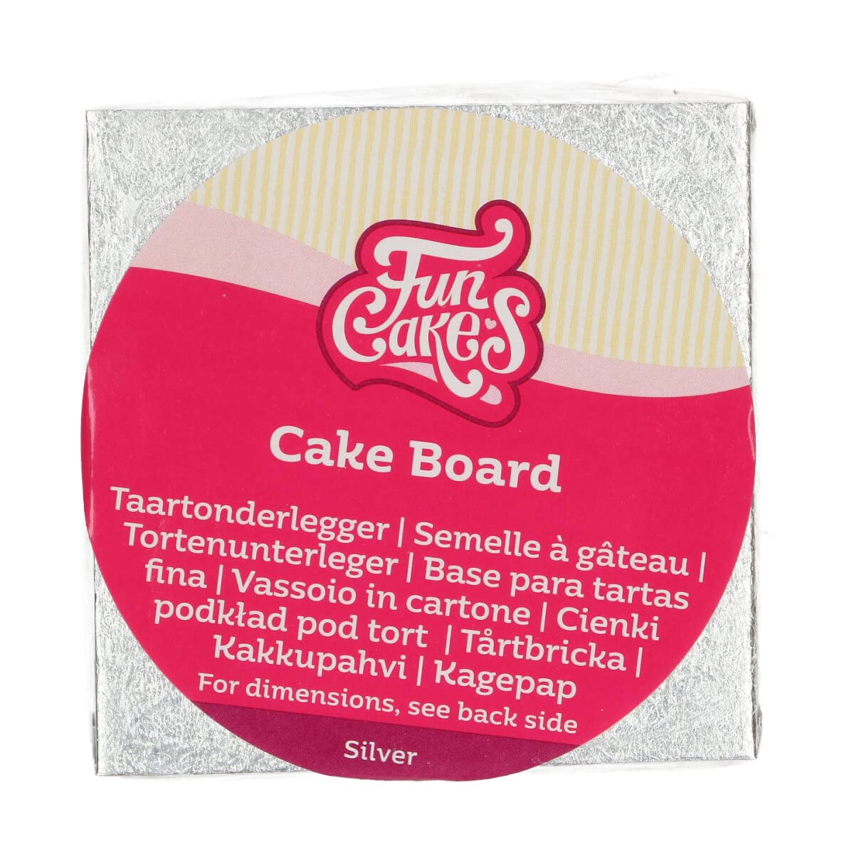 Funcakes Silver 3Mm Square Cake Board