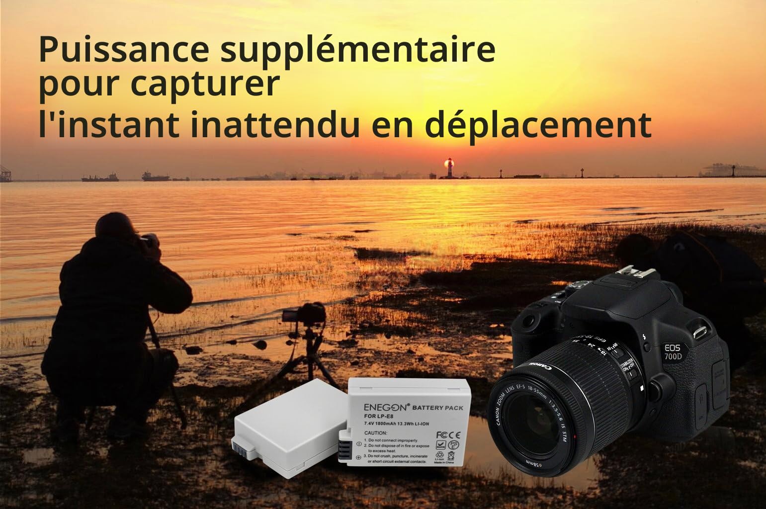 ENEGON Batterie de Rechange (2 Paquets) et Chargeur Double Rapide pour Canon LP-E8 et Canon EOS Rebel T2i, T3i, T4i, T5i, EOS 550D, 600D, 650D, 700D, Kiss X4, X5, X6, LC-E8E Appareil Photo numérique