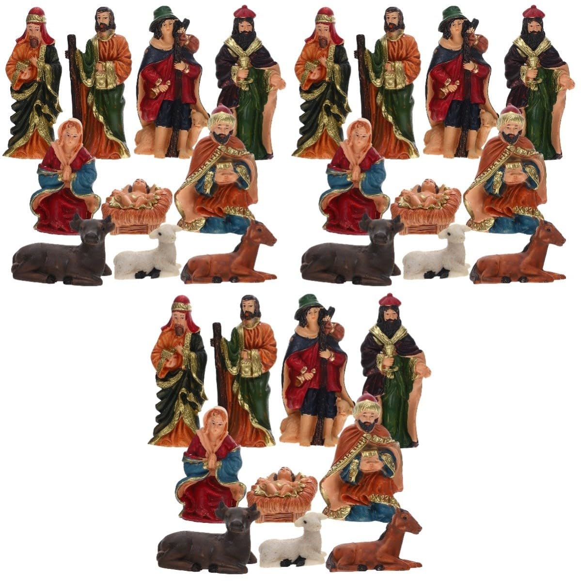 Beaupretty 3 Set Figurine Presepe Natività, Set in Resina per Casa e