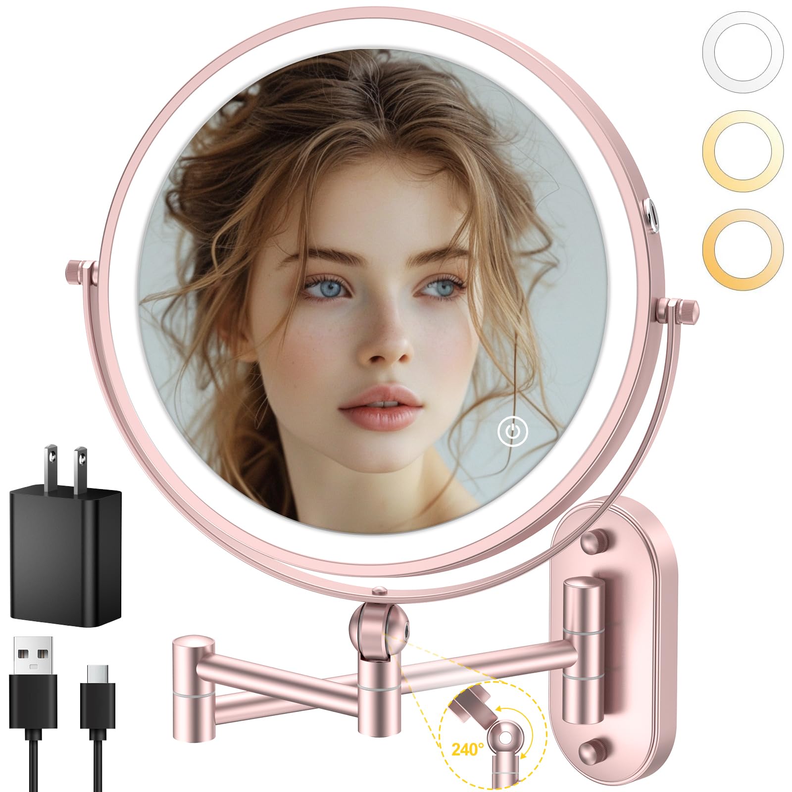 IMIKONA Wall Mounted Makeup Mirror - 10x Magnification -25 IMIKONA Wall Mounted Makeup Mirror - 10x Magnification -25
