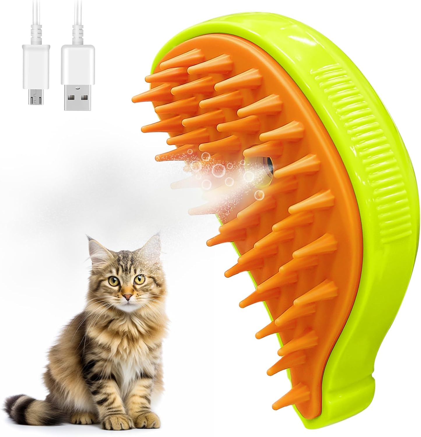 Cat Steam Brush, 3 In 1 Steam Brush for Cats, Cat Brushes for Long