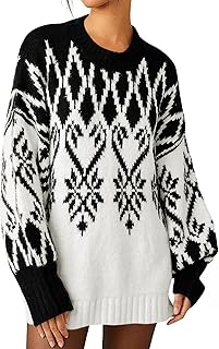 Imily Bela Pullover Dress Women's Pullover Long Sleeve Round Neck Autumn Winter Elegant Slim Fit Warm Winter Dress Fashion Knitted Dresses Casual Midi Dress