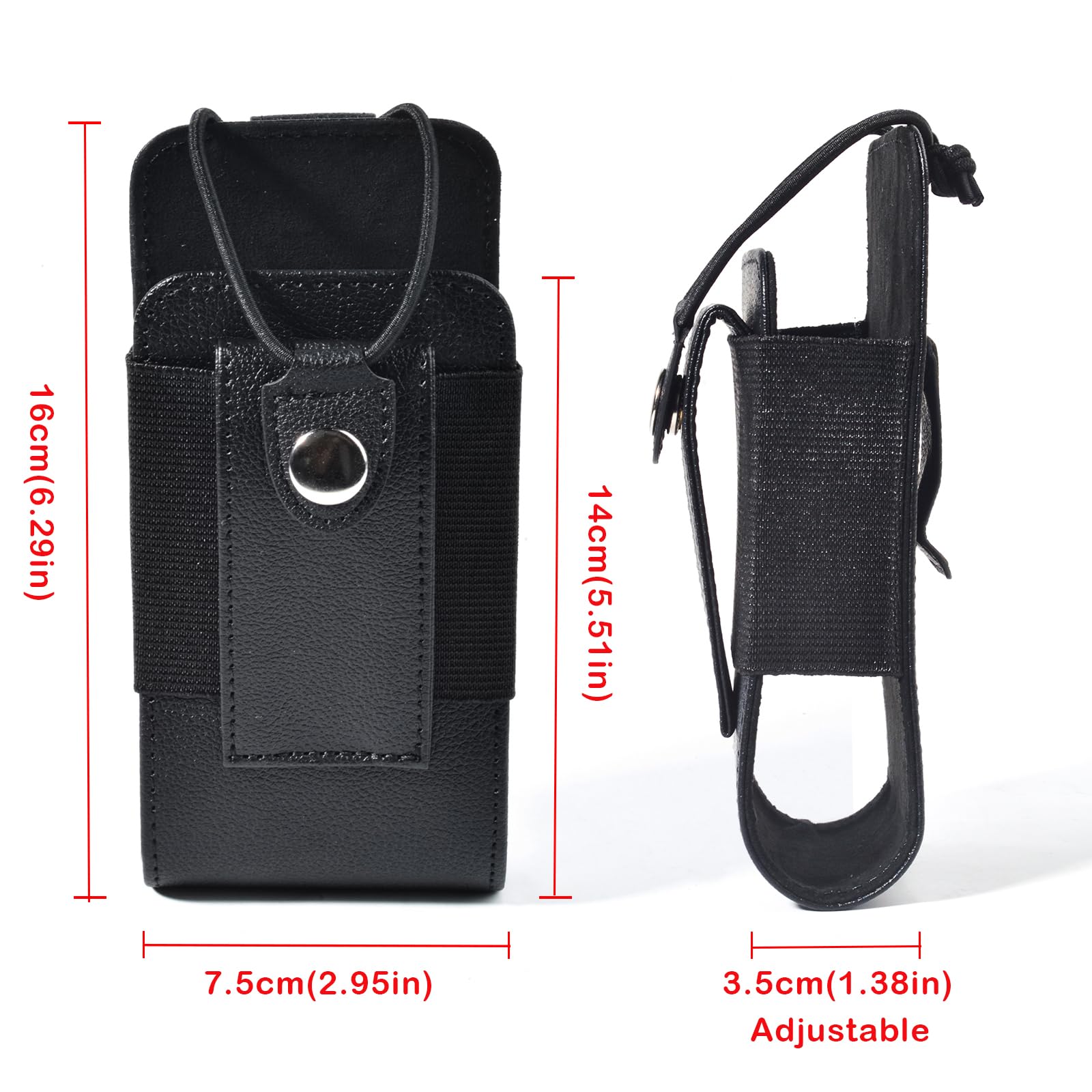 UAYESOK Walkie Talkie Pouch Case Porta Radio Tattico in Pelle, Custodia per Cinturone, Gilet MOLLE Regolabile Polizia Compatibile con Motorola DP1400, DP4400, Baofeng, Hytera, Kenwood