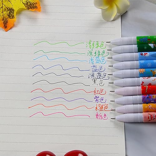 Miniatura 4 de 10 bolígrafos lindos con patrón de flores de dibujos animados, bolígrafos de gel de colores de 0.020 in, punta fina, bolígrafos de tinta de gel de