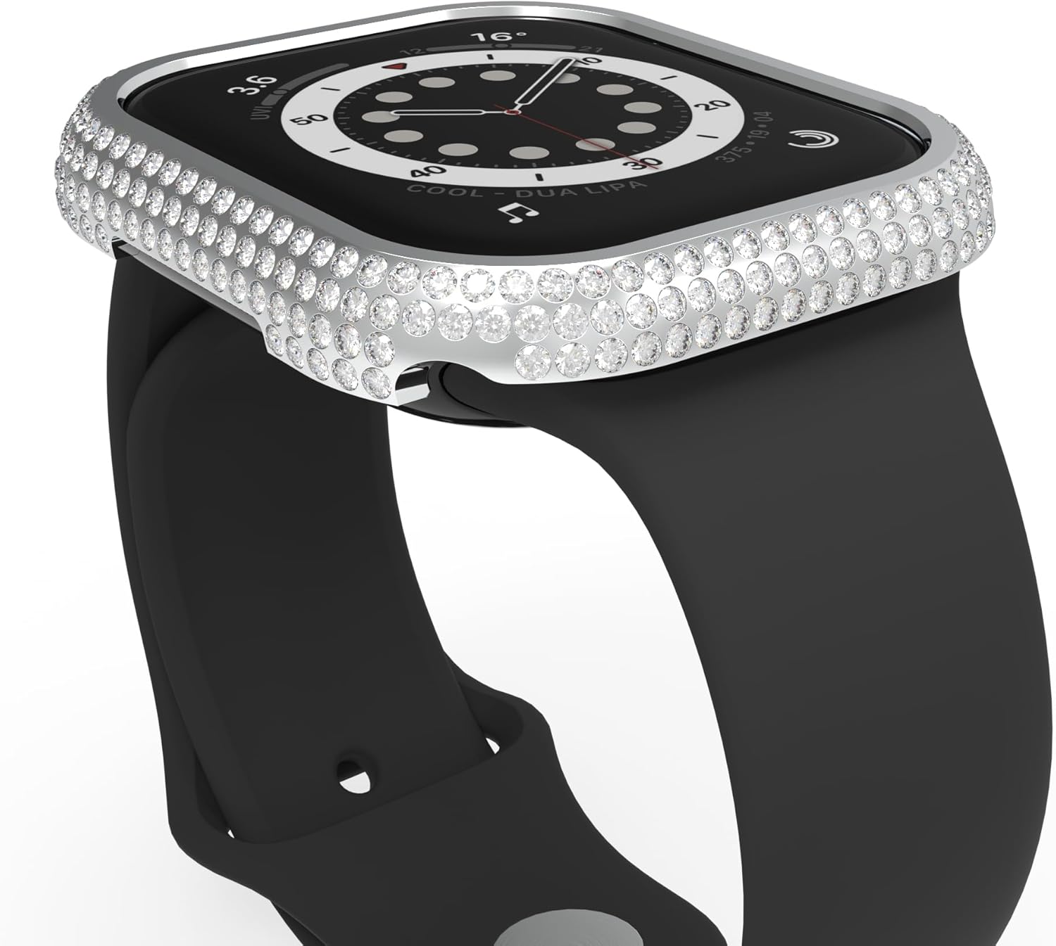 Luxury Bling Crystal Cover Compatible with Apple Watch Series 10, Sparkling Rhinestone Diamond Case Metal Bumper for iWatch S10 42mm Silver - Image 7