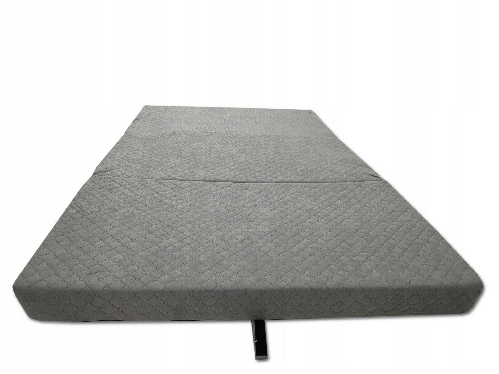 Odolplusz Składany materac klasy premium, dla gości, wyprodukowano w UE, 200 x 120 x 10 cm, może być stosowany jako materac, łóżko dla gości (kolor szary)