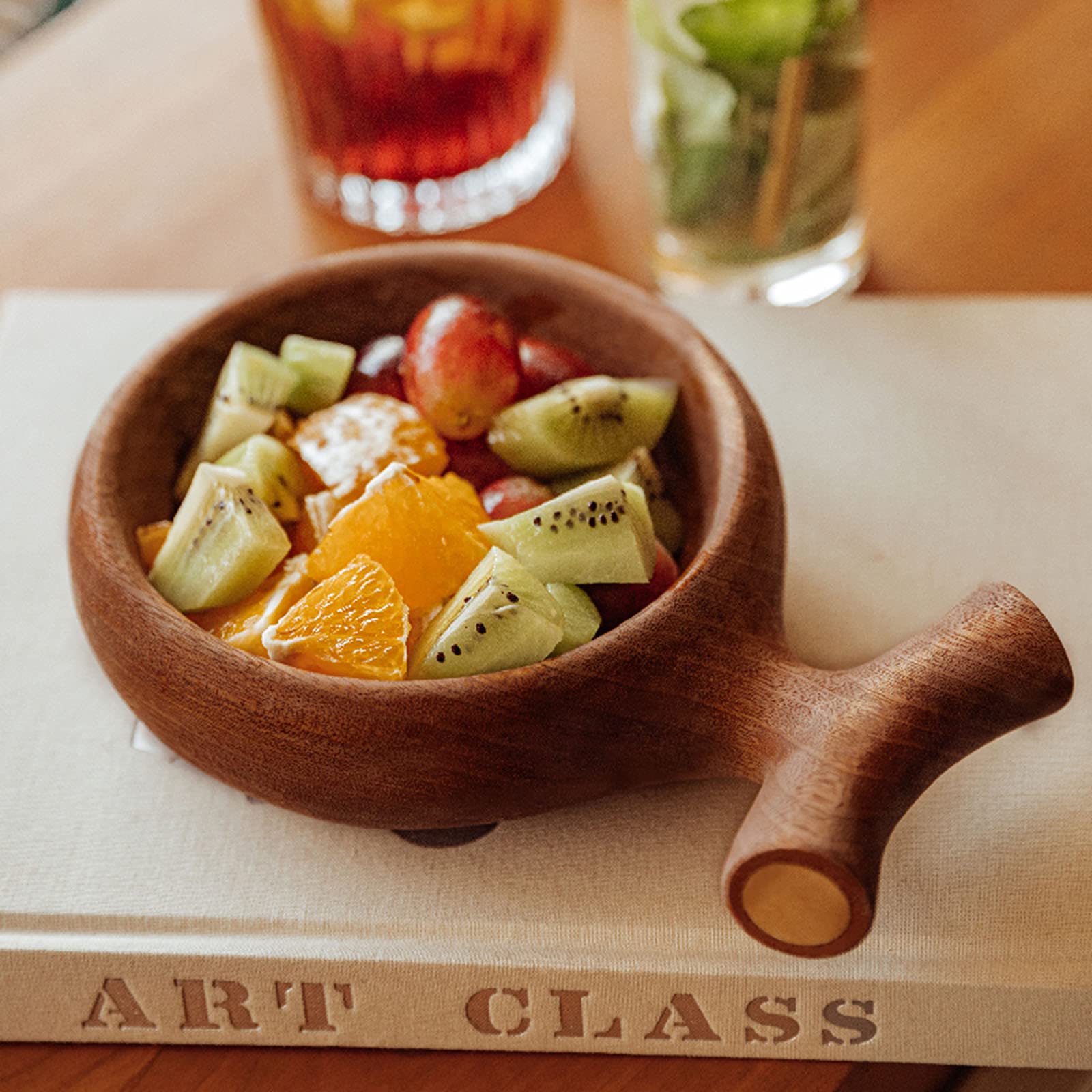Ensaladera De Madera De Ébano, Cuenco De Servicio De Vajilla De Estilo Japonés, Hecho A Mano, Ensaladas, Alimentos, Verduras Y Frutas.