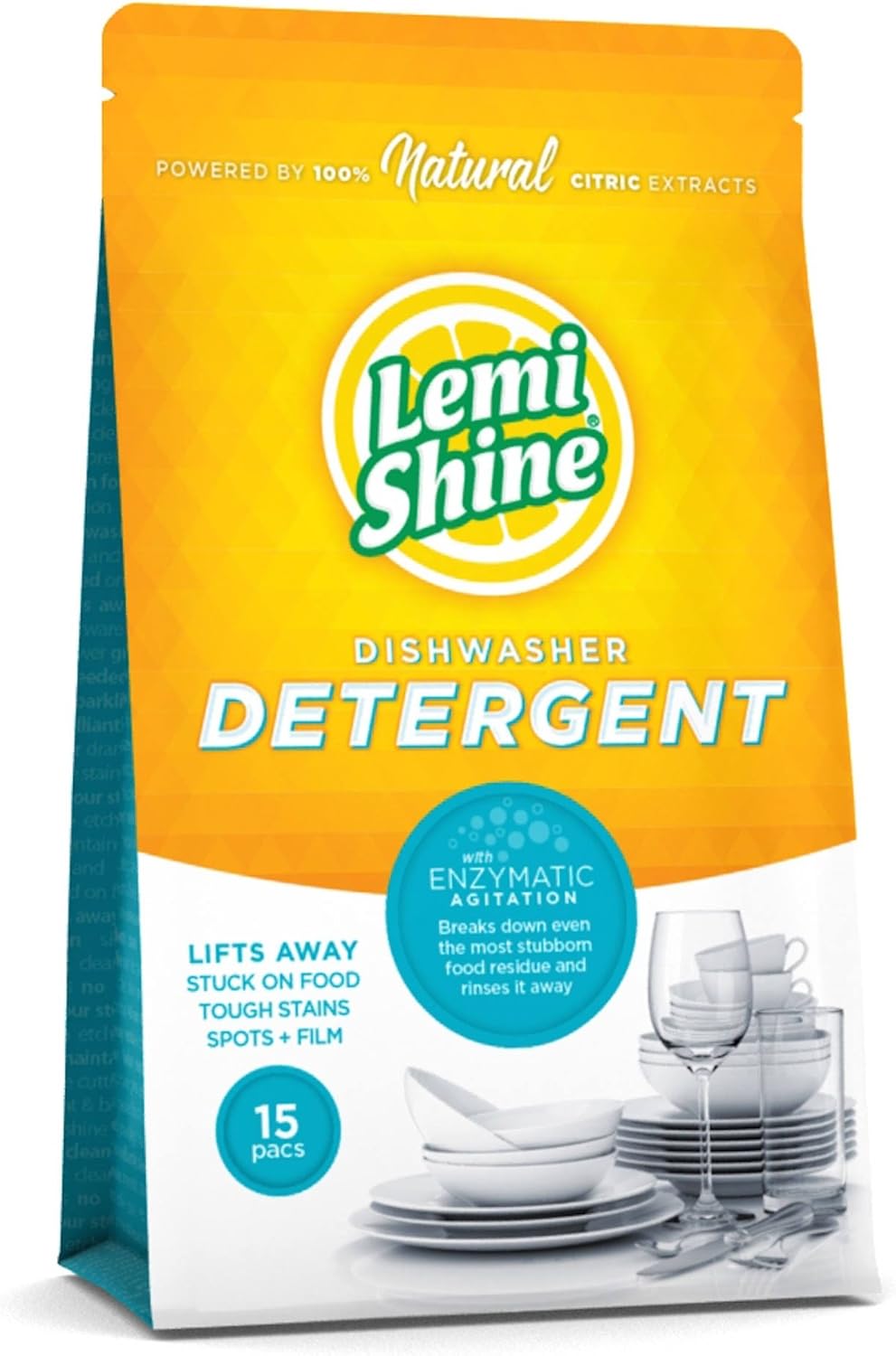 Lemi Shine Dishwasher Detergent Pacs, 15 Count Health