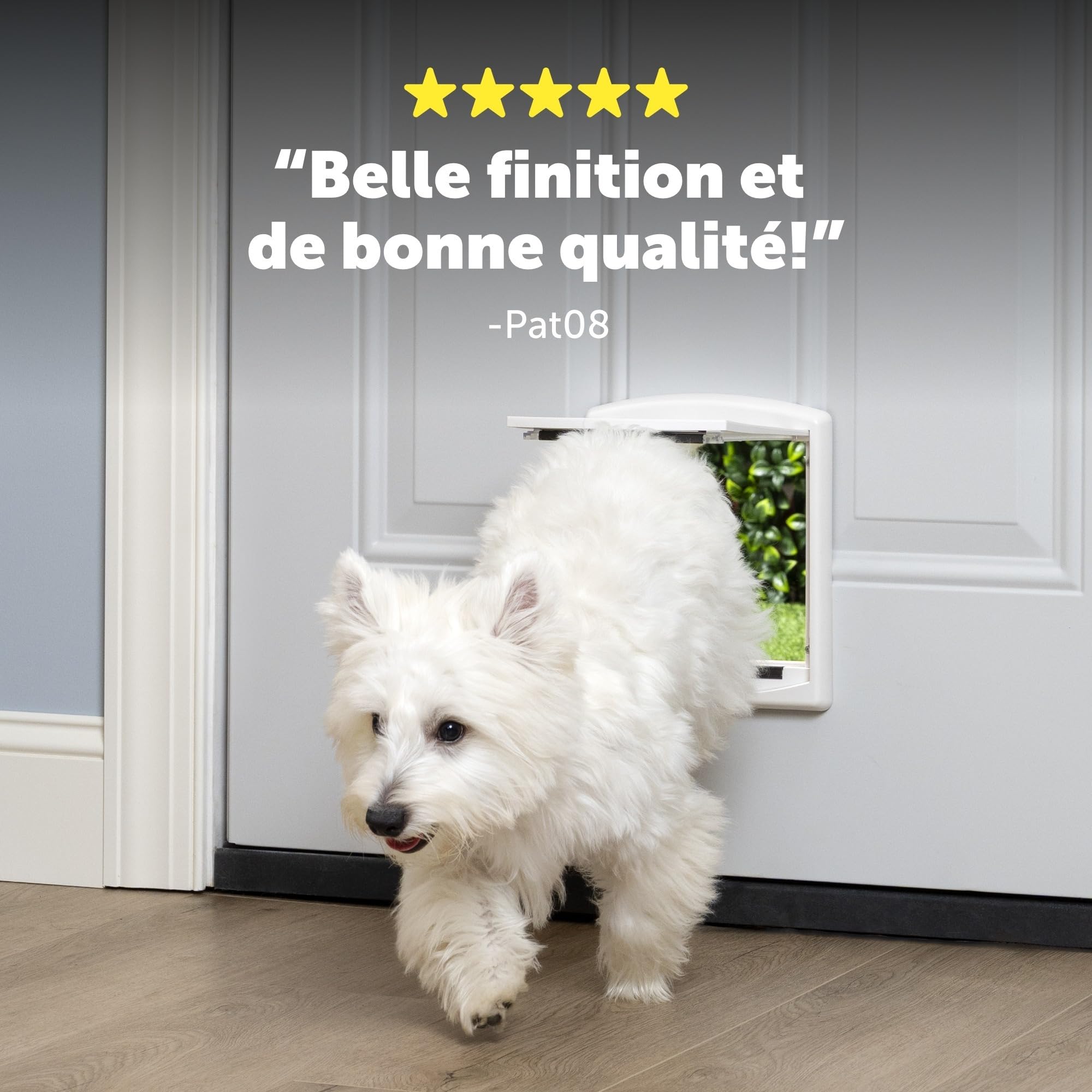 PetSafe – Chatière pour Chien et Chat Originale Staywell, 2 Voies d’accès – entrée et Sortie - Porte pour Animaux. Résistante, Rigide, Panneau de Fermeture Inclus – Blanc (L)