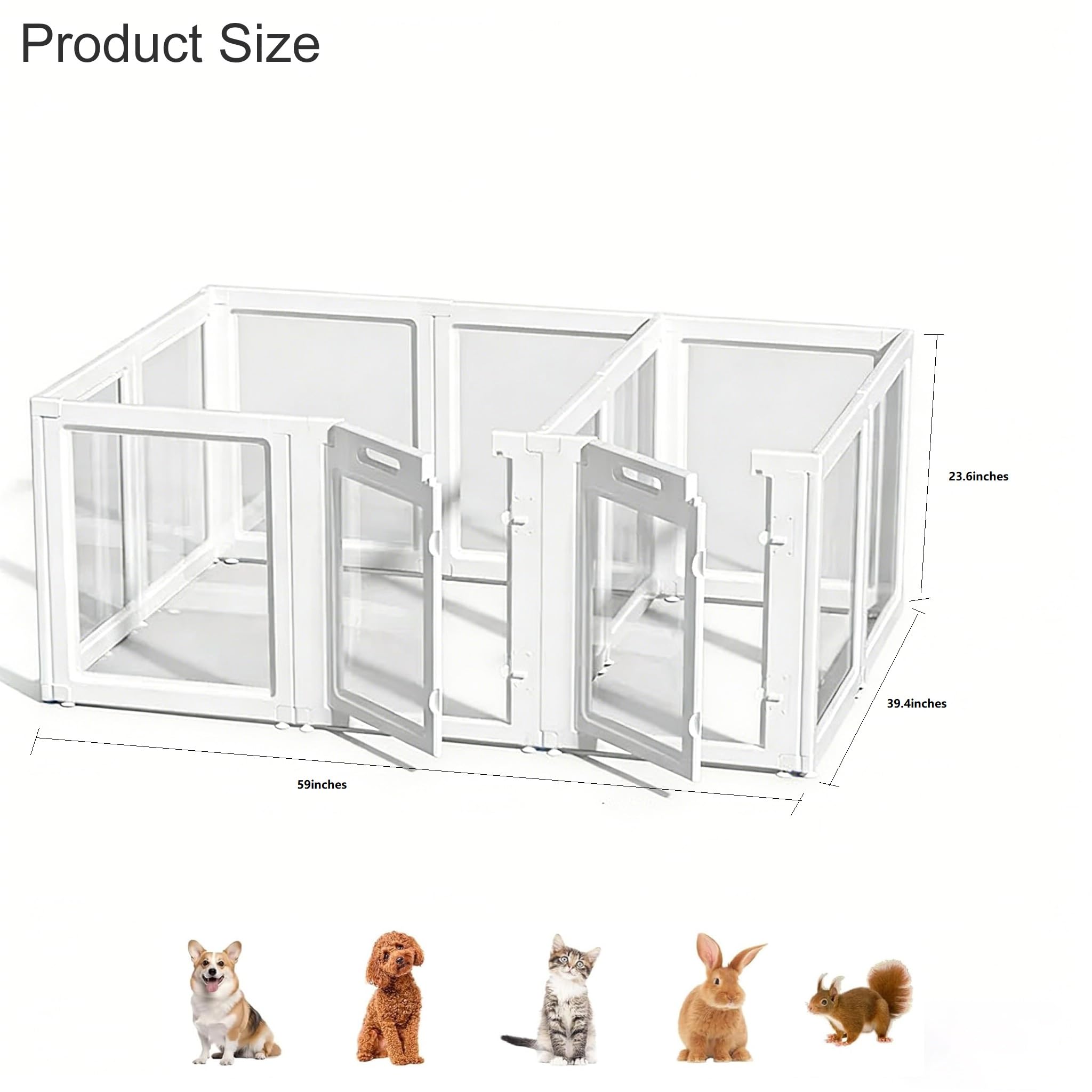 Box per cani in acrilico per interni, 12 pezzi, colore: bianco