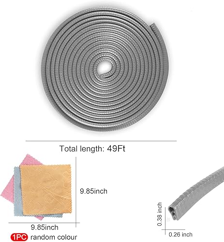 Miniatura 8 de SINGARO Protector de borde de puerta de automóvil de 16.4 pies, tira protectora decorativa de goma sin pegamento, protector de entrada de puerta de