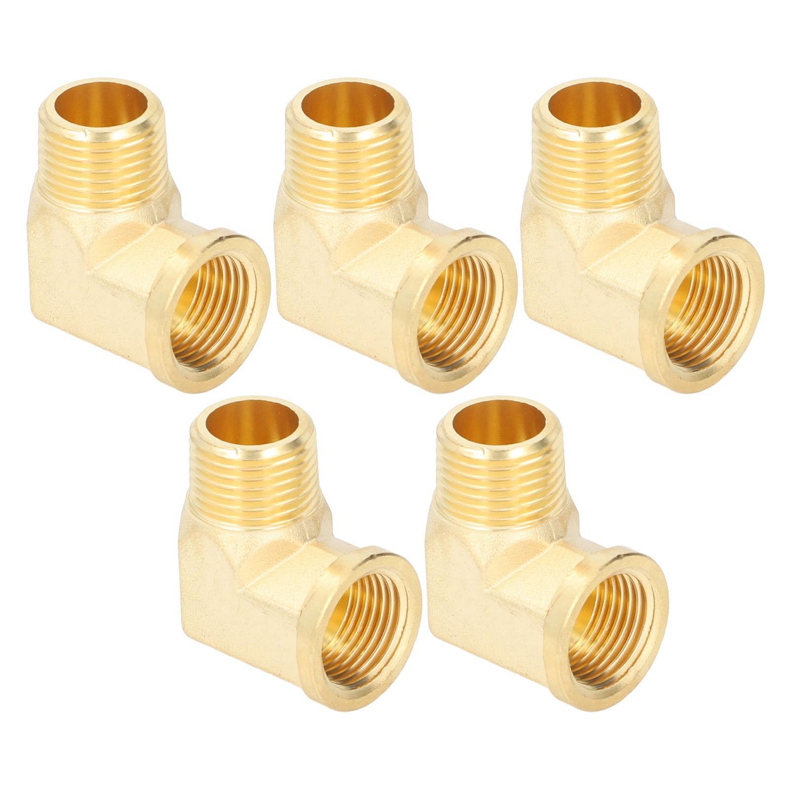 90 Degree Elbow Brass Pipe Fittings Male Female Plumbing Accessories Connection Size 1/2in NPT Solid Sturdy Material Brass Fluid Air Gas Oil Fuel