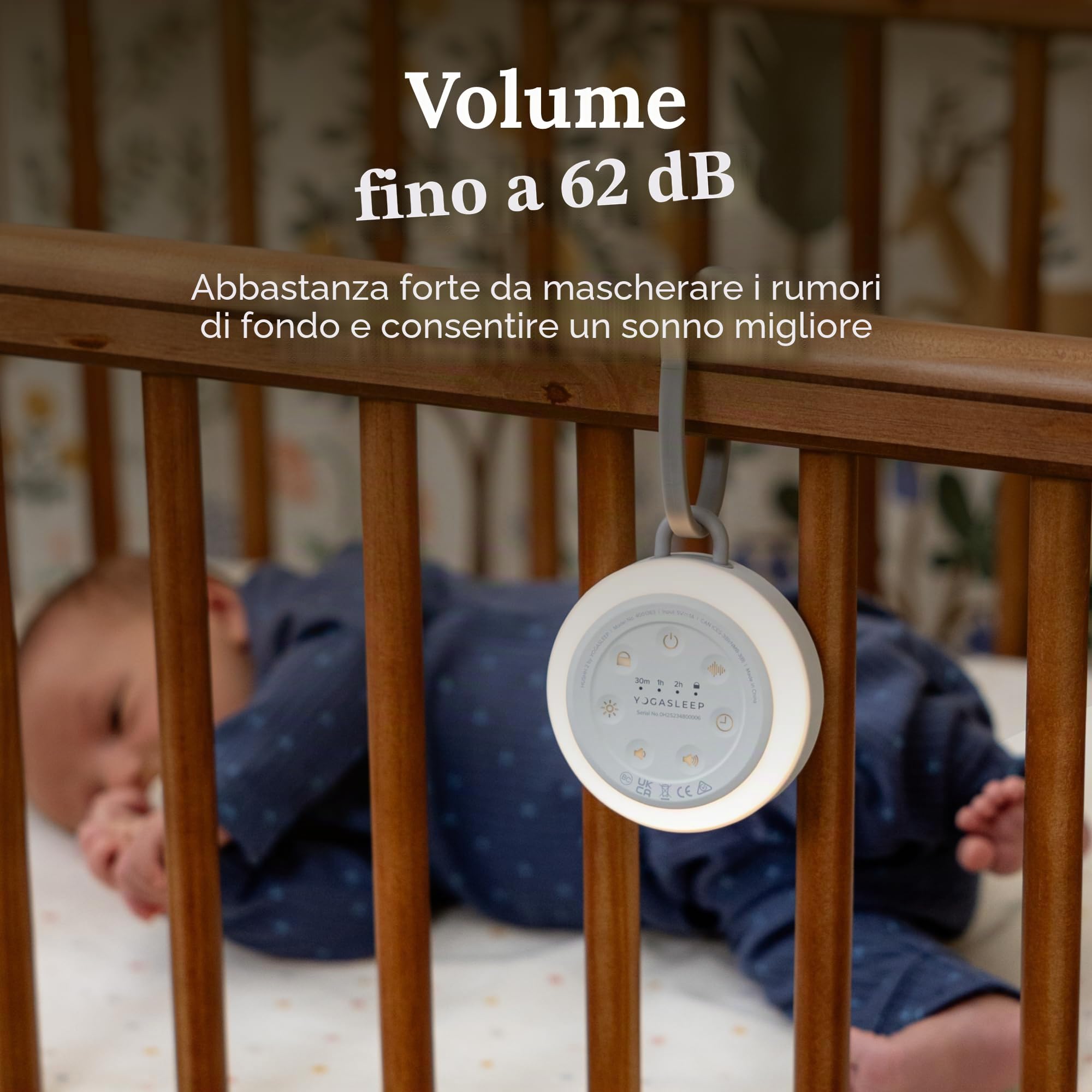 Yogasleep Hushh - 2 apparecchi audio portatili per neonati e bambini, pulsanti retroilluminati e luce notturna, più durata, 6 suoni naturali lenitivi, timer facile da usare, controllo del volume e