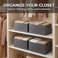 Vista 7 de 4 Pack Large Capacity Closet Storage bins, Foldable Storage Bins for Shelves, Large Fabric Closet Organizers with Handles for Clothing, Toys, Books