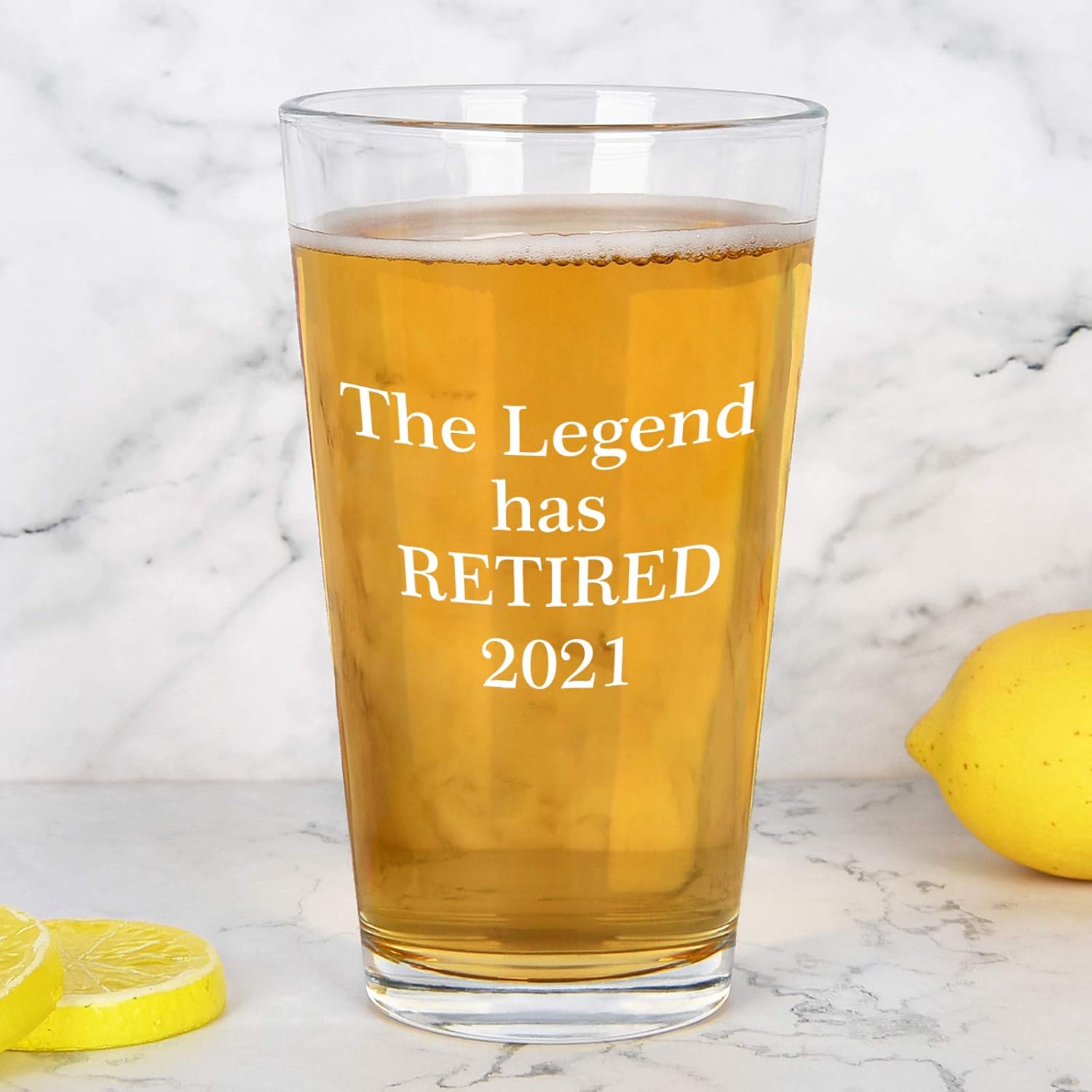 Gеt Sресіаl Prісе The Legend Has Retired 2021 Beer Glass 15Oz, Funny Retired Beer Pint Glass for Her Him Boss Coworker Friend Dad Mom Grandpa Grandma Sister, Unique Gift Idea for Birthday Christmas Retirement Party