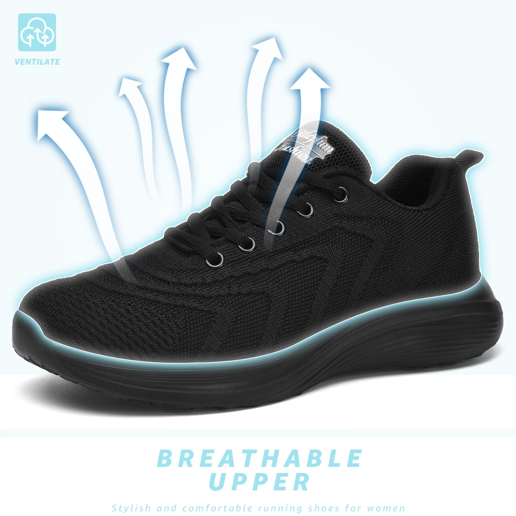ELAPHURUS Damen Sneaker Atmungsaktiv Hallenturnschuhe Leicht Fitnessschuhe Walking Sportschuhe