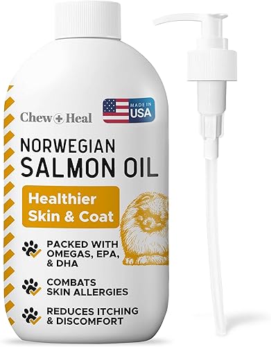 Salmon Oil for Dogs and Cats, 32 oz - Omega-Rich Supplement for Healthy Skin & Coat, Joint & Immune Support - All-N