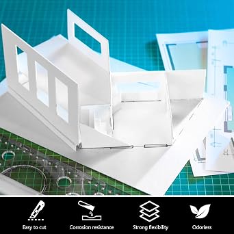7 Pcs A4 White Plastic Sheets, 21x29.7cm Polypropylene Sheets | Lightweight A4 Polypropylen Platten for Arts and Crafts, Modelling, Architectural Sand Table Models