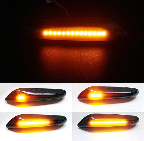 Miniatura 9 de Xinctai 2 unids lente humo ámbar LED marcador lateral luz intermitente lámpara para BMW E60 E61 E90 E91 E92 E93 E81 E82 E88 E46 E83 E84 1/3/5/X3/X1