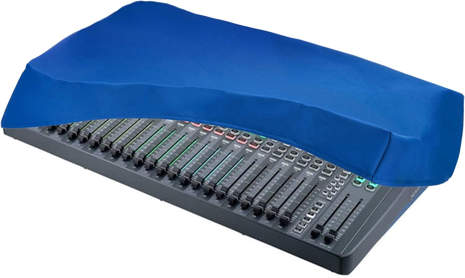 SOUNDCRAFT Si IMPACT/IMPACT 2 Audio Mixer Recording Studio Console Protective Dust Cover [Blue Nylon; Water Resistant; Antistatic; Premium Fabric] by DigitalDeckCovers
