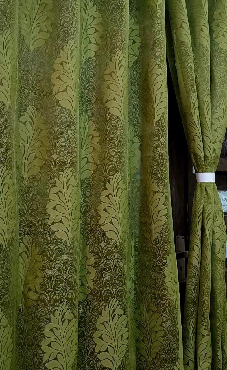 Honger Polyester Sheer Floral Sheer Transparent Net Eyelets Curtains Pack Of 2 Piece Green Net || 5 Feet Window Curtains (B0BY33TQ8Q) Amazon Price History, Amazon Price Tracker