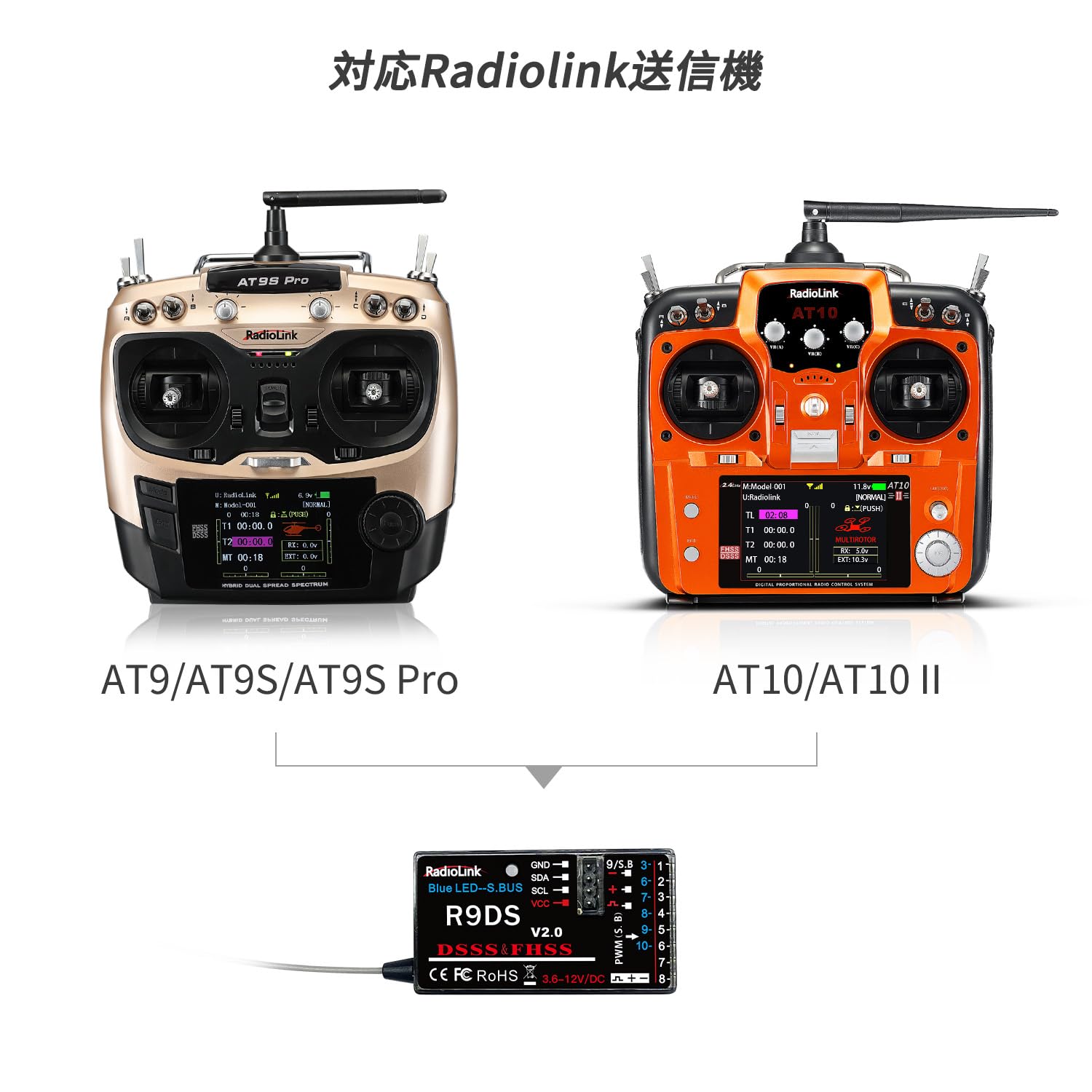 Amazon | Radiolink R9DS 受信機2.4GHz RC 10チャンネルSBUS/PWM受信機