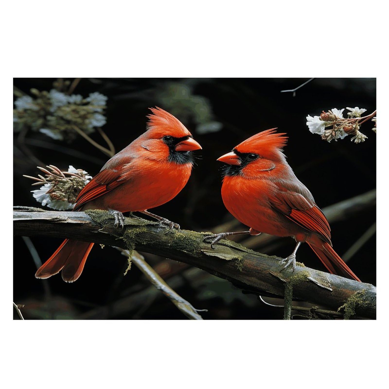 Cardinals Birds Fauna Wild Placemats Non-Slip Heat Resistant Table Mats Flax Washable Cloth Place Mats Easy to Clean Premium Placemat for Kitchen Dining Table Decor Party Outdoor
